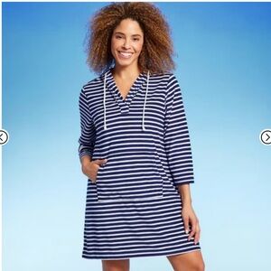 Navy and White Striped dress